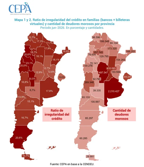 Cepa endeudamiento mapa nacional