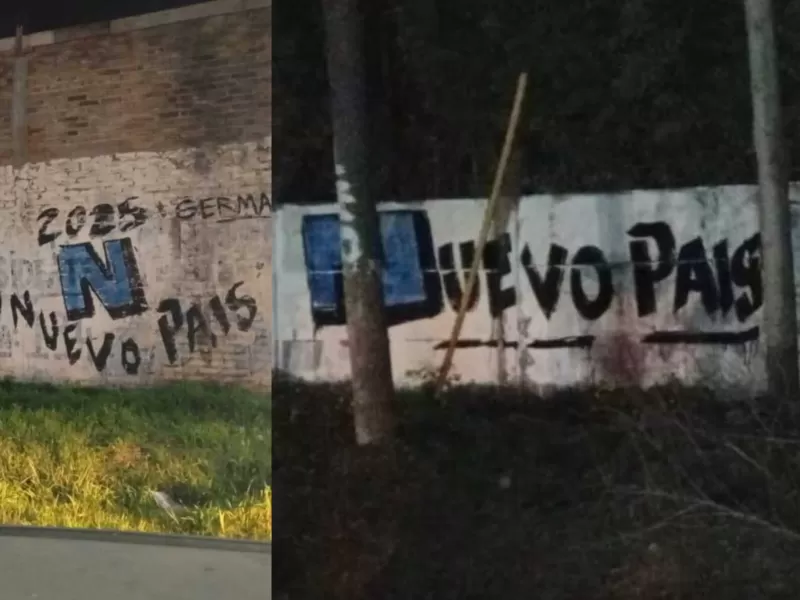 Nuevo País: pintadas, recorridas y una fuerte crítica a Milei
