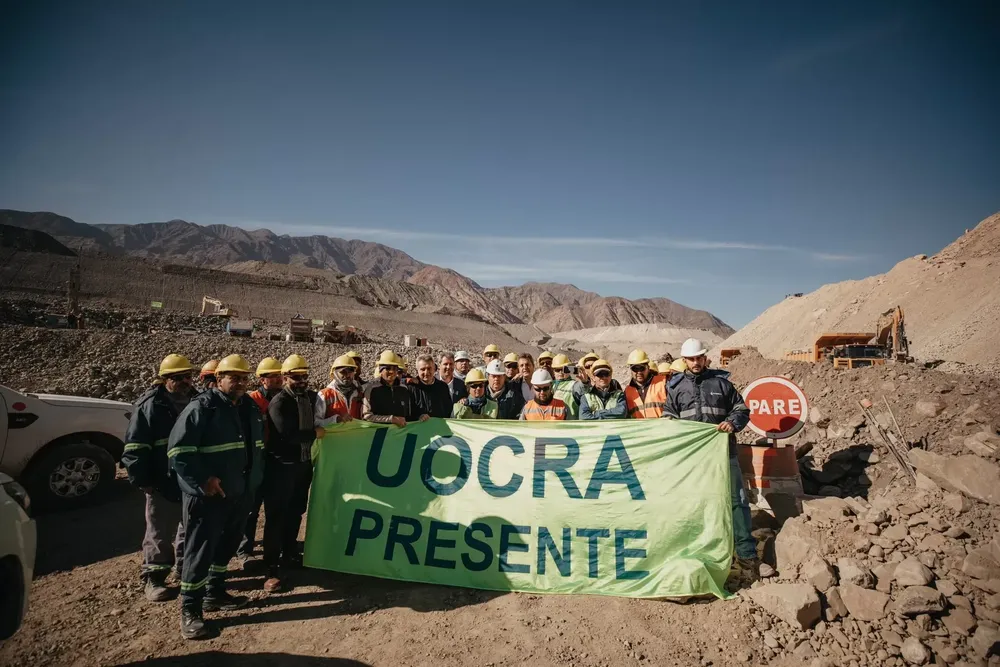 Massa visito la obra del Dique Caracoles a la que le cambio el financiamiento