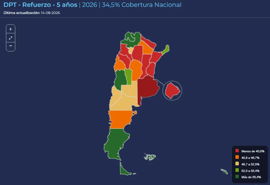 Mapa de Coberturas y Distribución de Vacunas del Ministerio de Salud de la Nación.