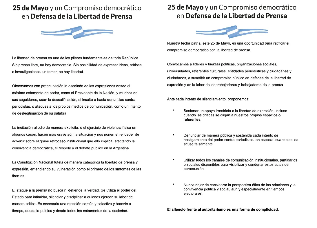 25 de Mayo Compromiso democrático