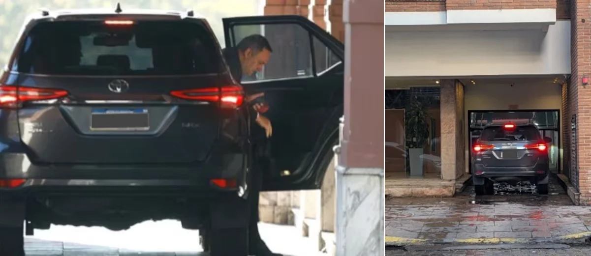 El vehículo oficial que usaba Adorni en marzo ingresó el miércoles a la cochera del edificio donde vive.