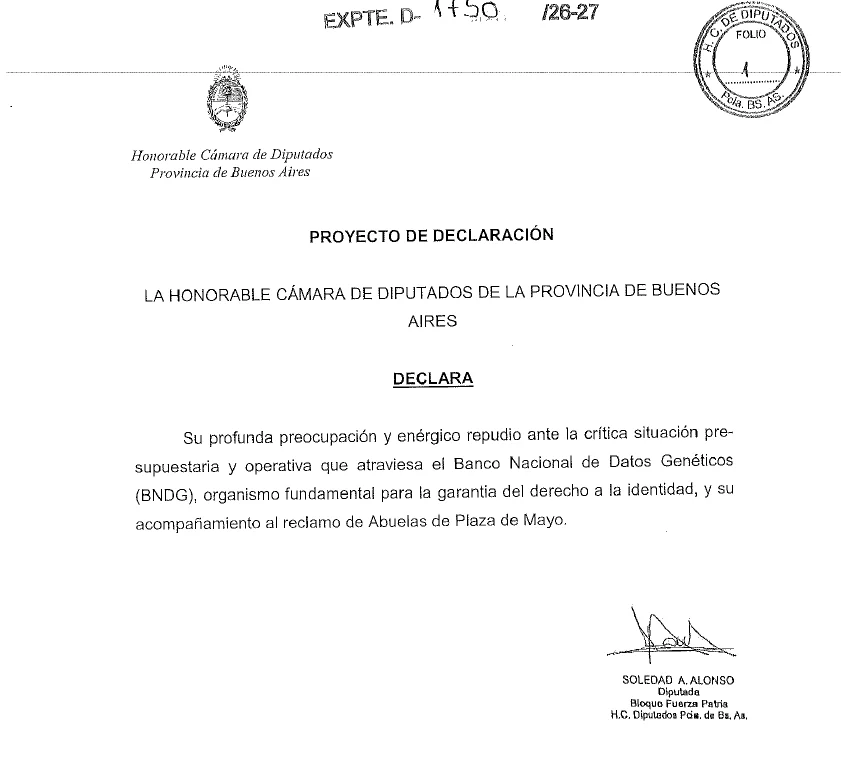 El proyecto de la diputada Alonso
