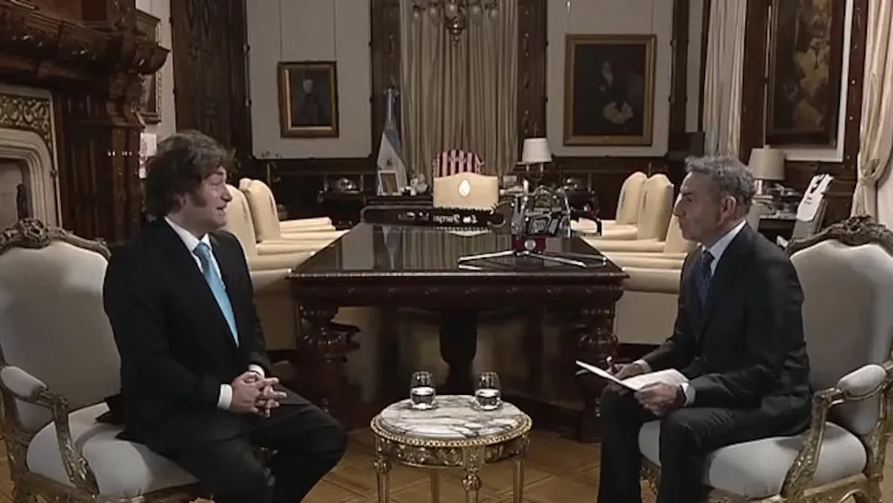 Javier Milei con Majul