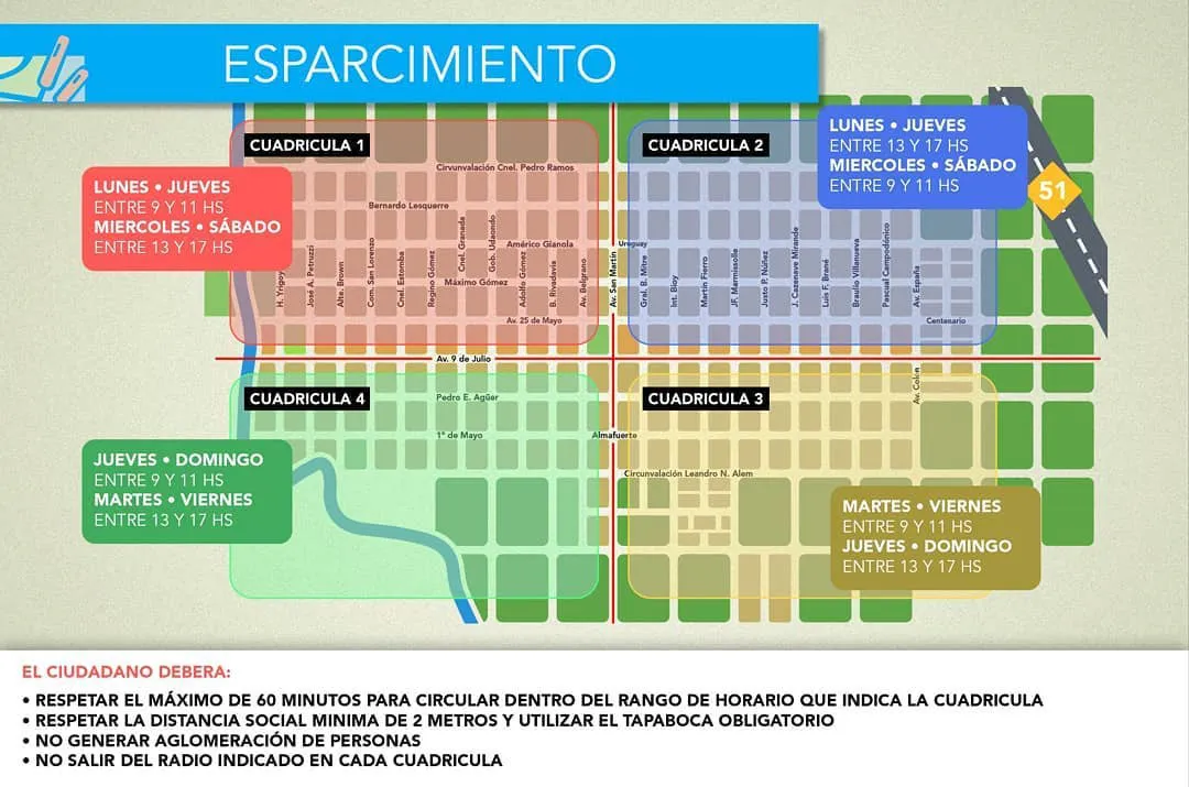 ¿Cómo quedaron organizadas las salidas de esparcimiento en Tapalqué?
