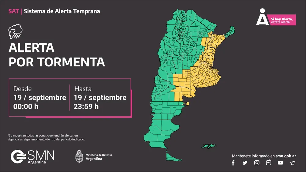 ¡Atención! Se avecinan tormentas y granizo en gran parte del país