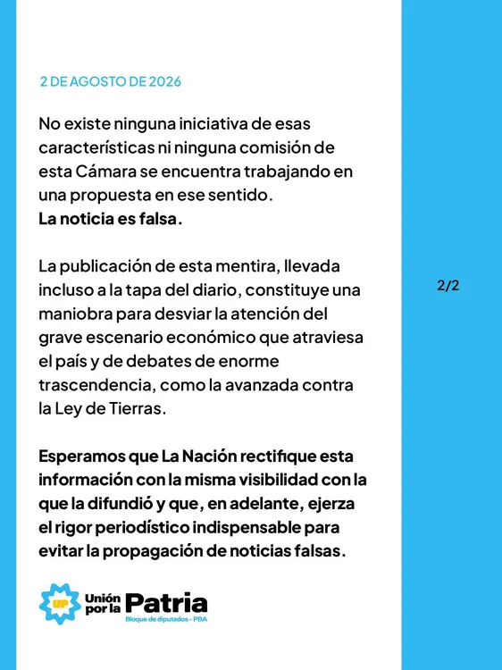 Tweet de Fuerza Patria