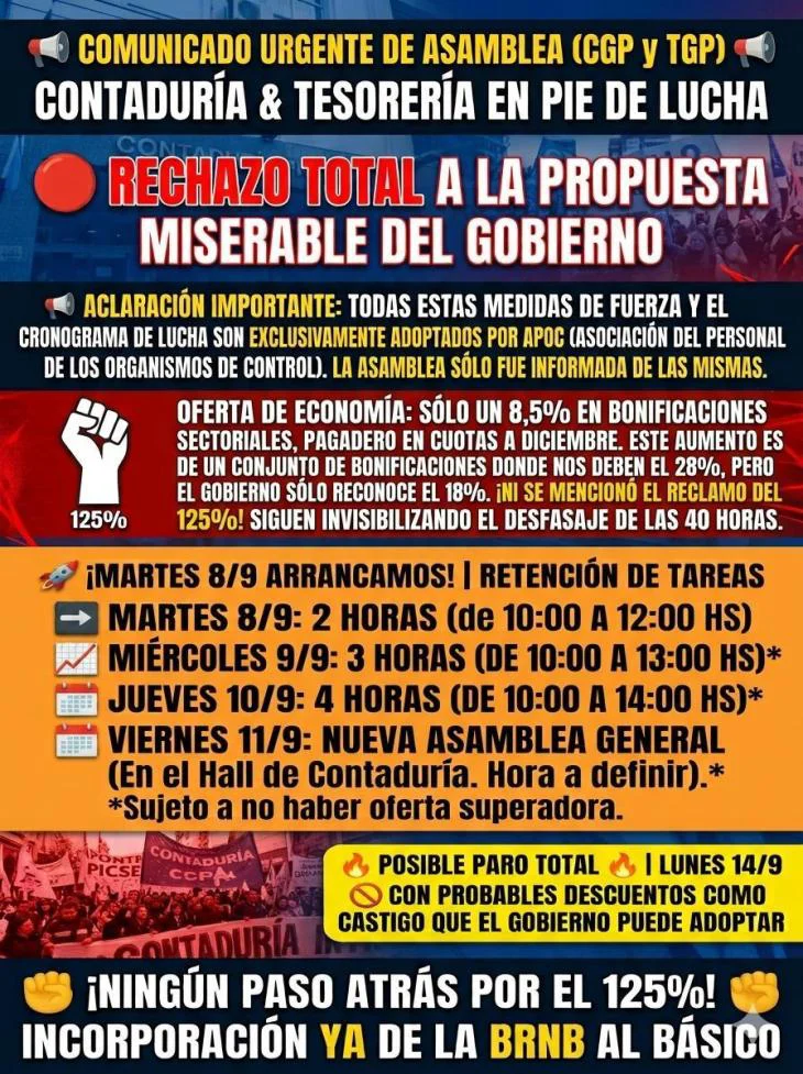 Plan de lucha de APOC.