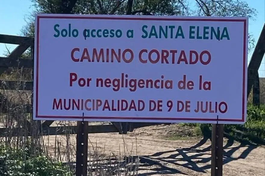 Caminos rurales cortados por falta de mantenimiento en Nueve de Julio