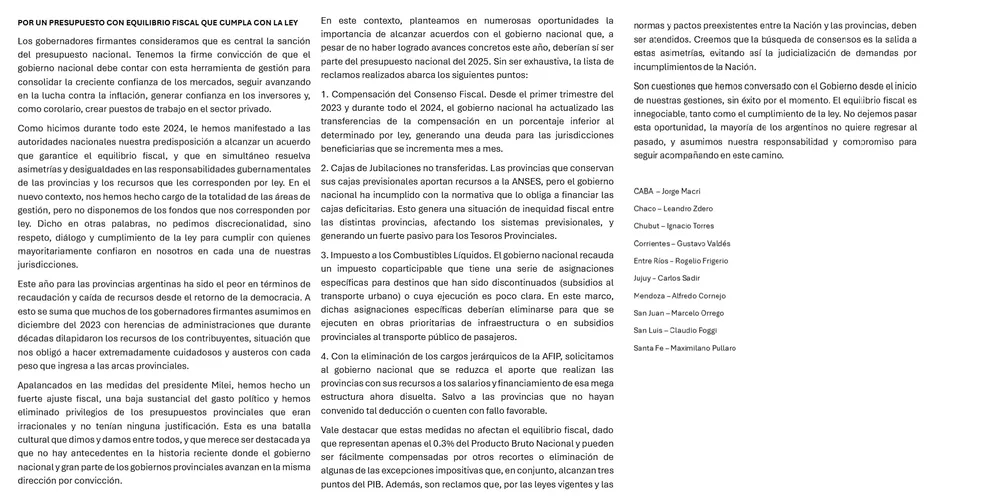 Presupuesto 2025 comunicado