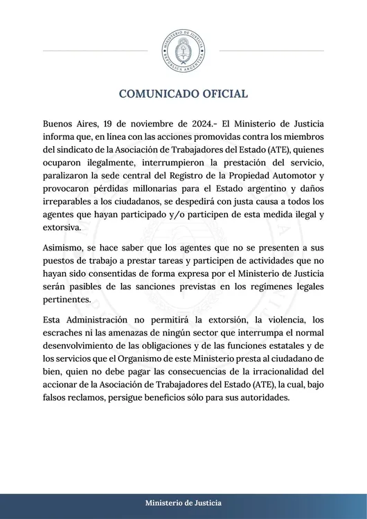 ATE denuncia persecución tras despidos en el Registro Automotor