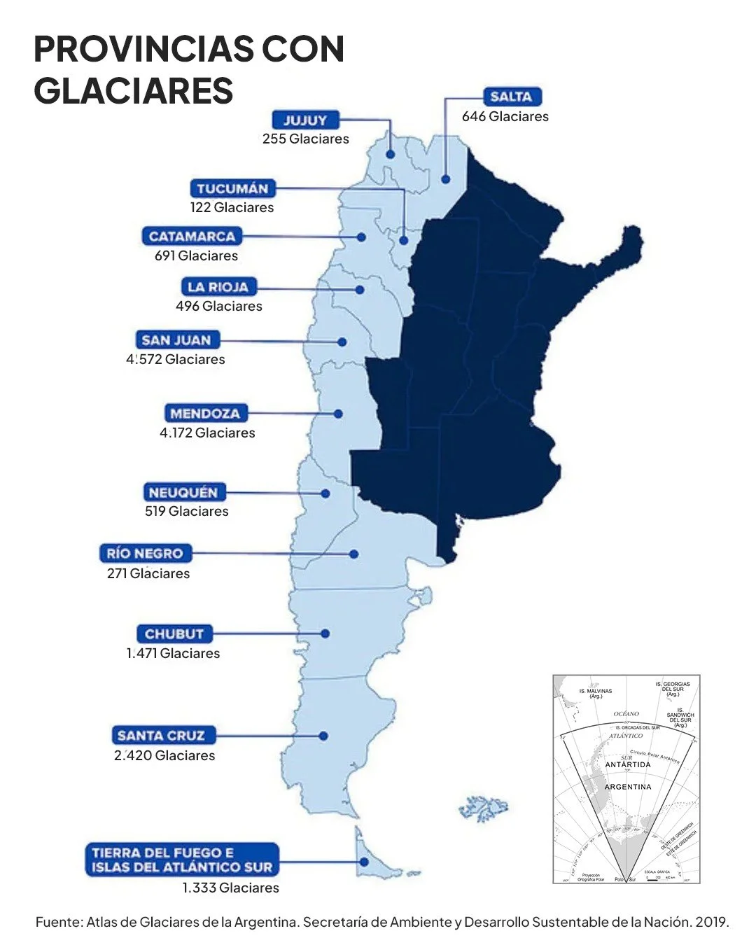 Provincias con glaciares