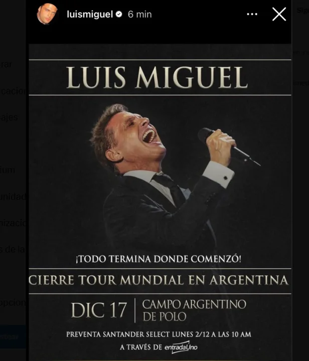 Luis Miguel cierra su gira mundial en Buenos Aires