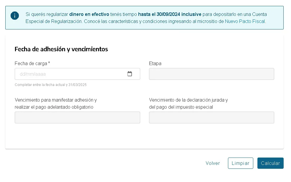 Simulador del régimen de regularización de activos Simulador del régimen de regularización de activos