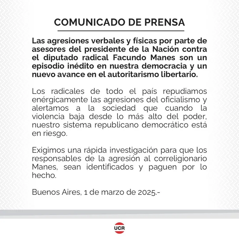 Comunicado de la UCR