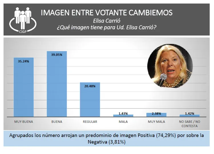 Encuesta CIGP: ¿Qué imagen tiene Elisa Carrió?