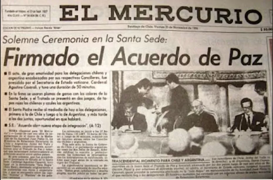 Argentina y Chile conmemoran el aniversario de la firma del tratado de paz de noviembre de 1984