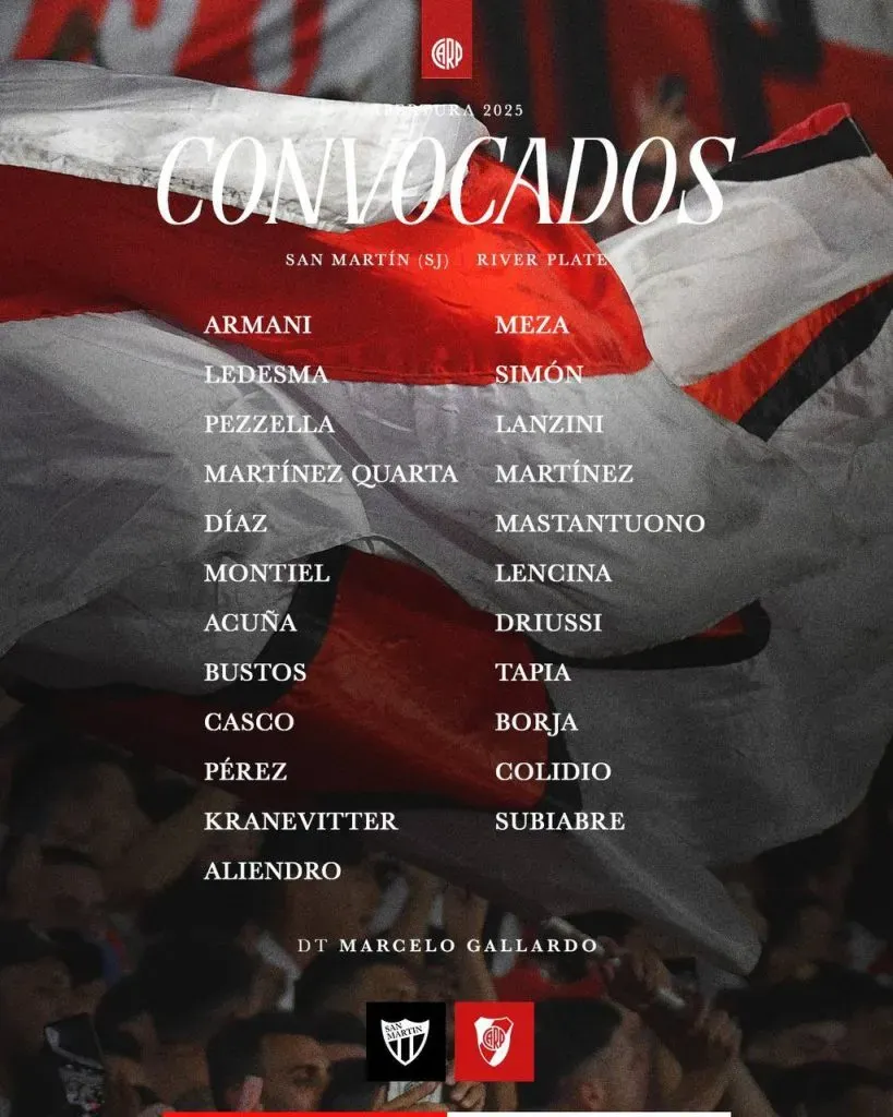 lista de convocados de Marcelo Gallardo