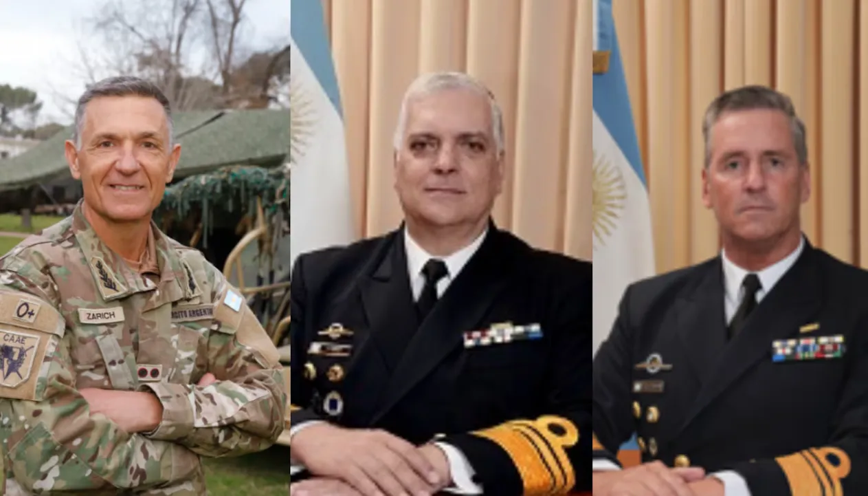 Óscar Zarich, Juan Carlos Romay y Marcelo Alejandro Dalle Nogare, la nueva cúpula de las FFAA.