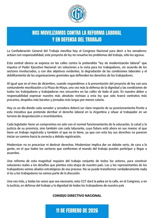 Comunicado CGT Reforma Laboral