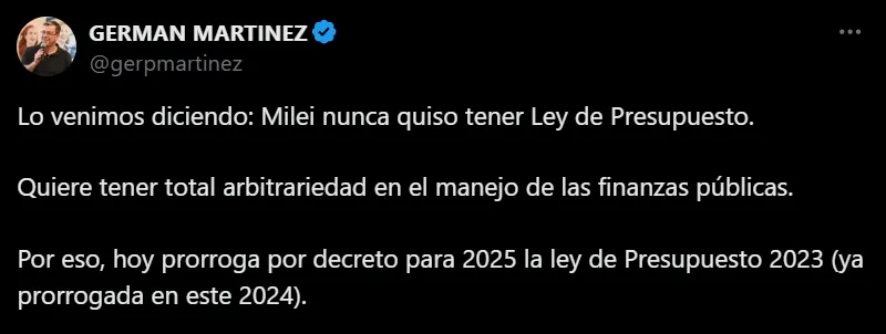 Martínez Tweet