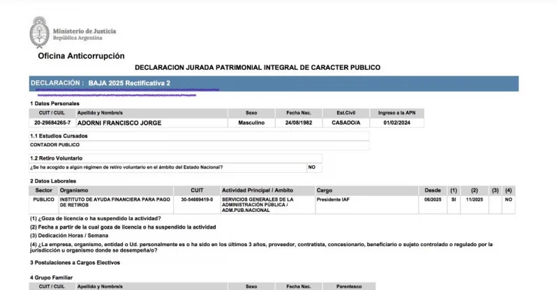 Antes de los bitcoins de Manuel, Francisco Adorni volvió a acomodar los papeles