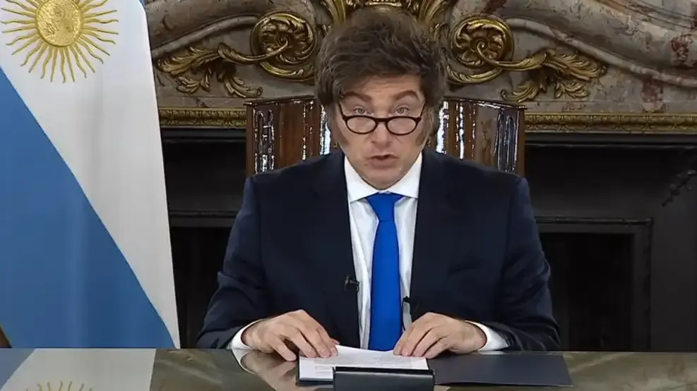 Javier Milei en cadena nacional