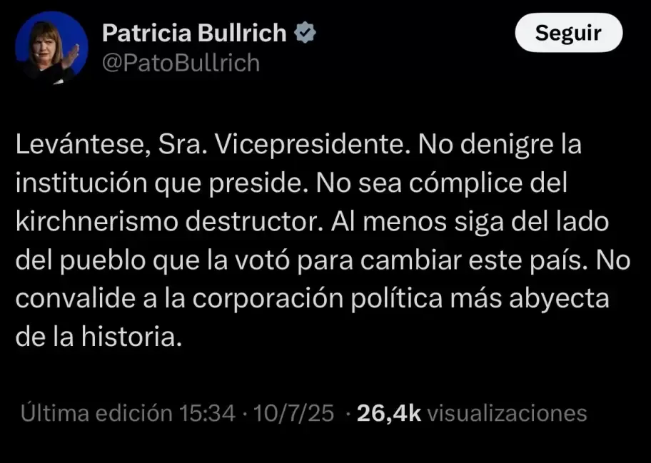 Tweet Bullrich Villarruel