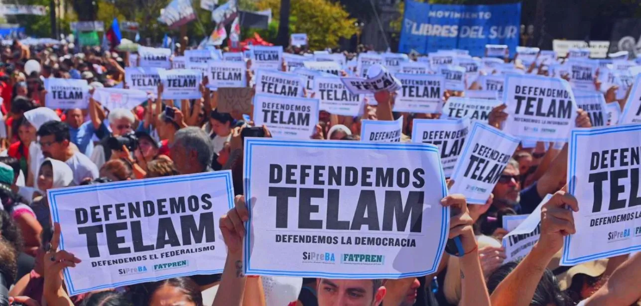 La protesta de los trabajadores de Télam 