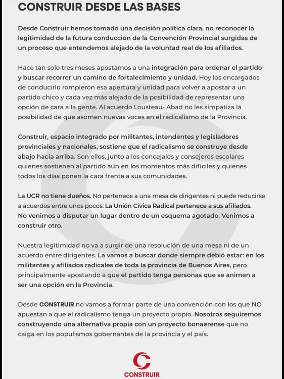Comunicado de Construir