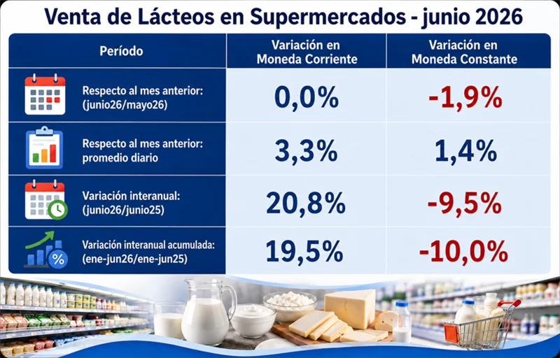 Venta de Lácteoos primer semestre de 2026