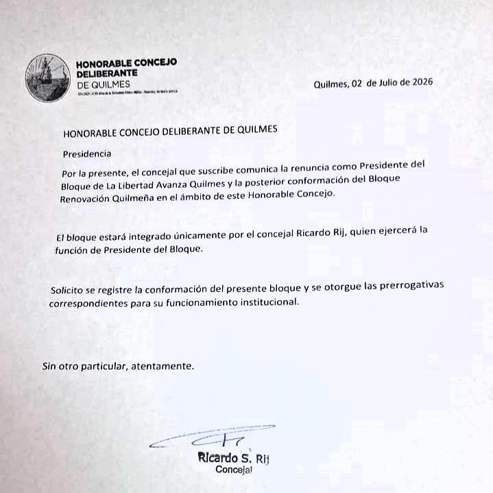 Renuncia de Ricardo Rij