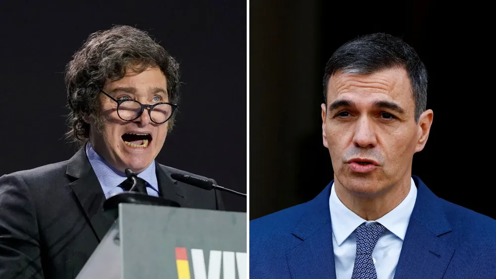 Javier Milei y Pedro Sánchez