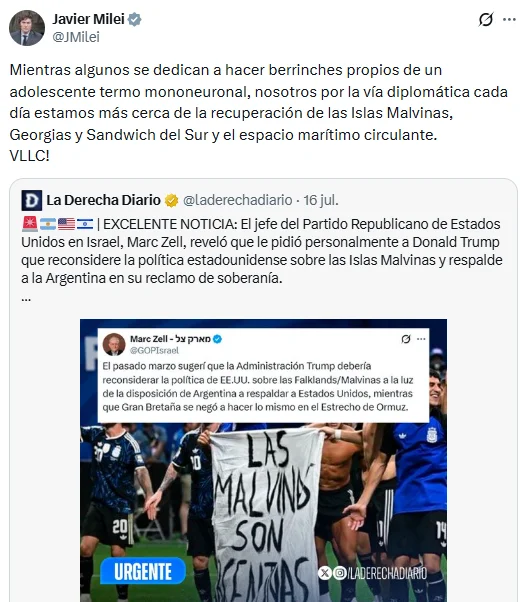 X Javier Milei Malvinas