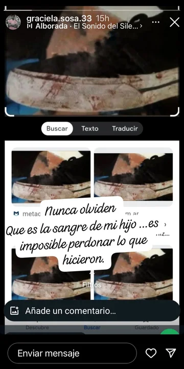 "Es la sangre de mi hijo", dijo la madre de Fernando Báez Sosa sobre la zapatilla de Thomsen "Es la sangre de mi hijo", dijo la madre de Fernando Báez Sosa sobre la zapatilla de Thomsen