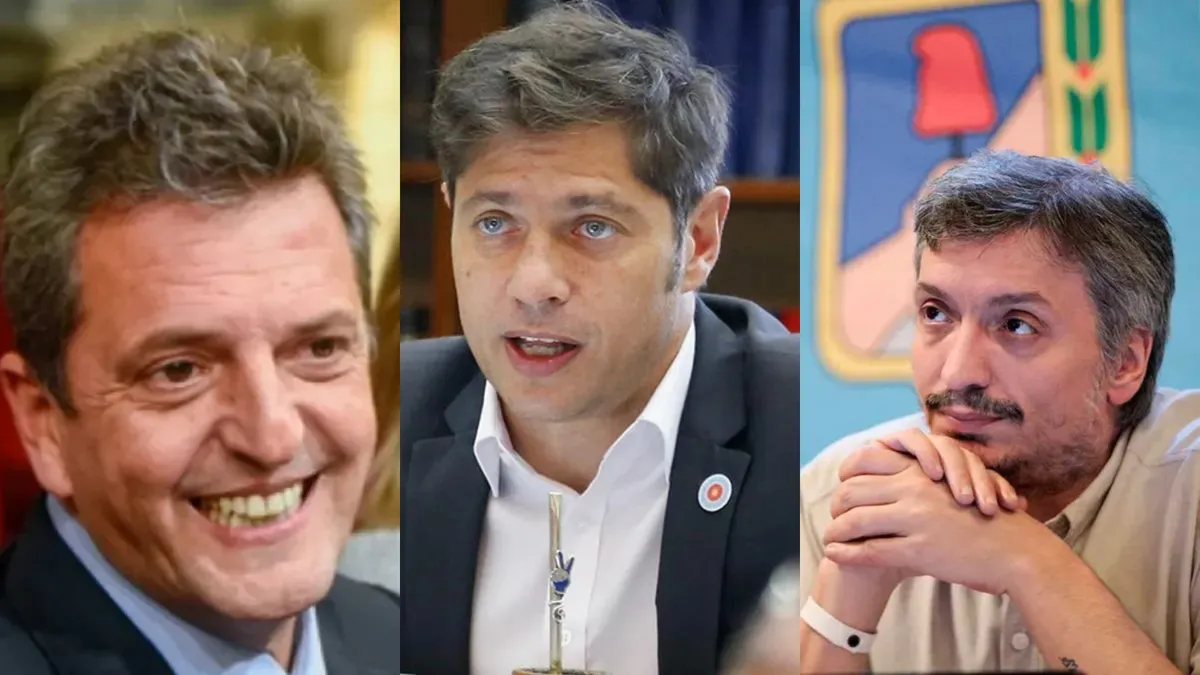 Sergio Massa, Axel Kicillof y Máximo Kirchner