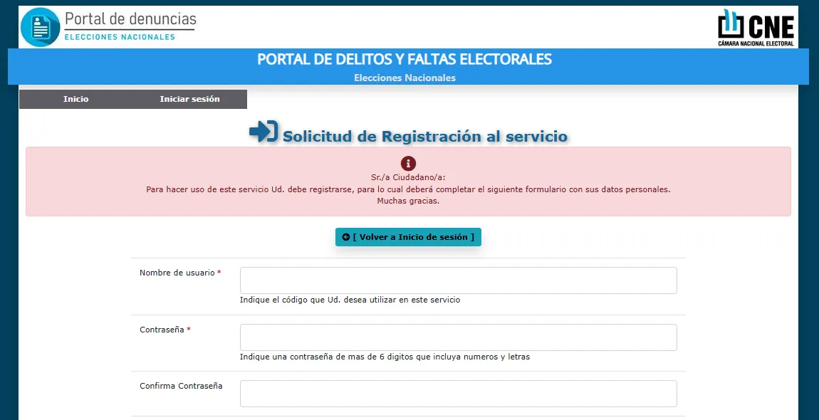 Web para denunciar fraude electoral