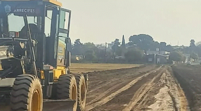 Obras en calles de tierra en Arrecifes.