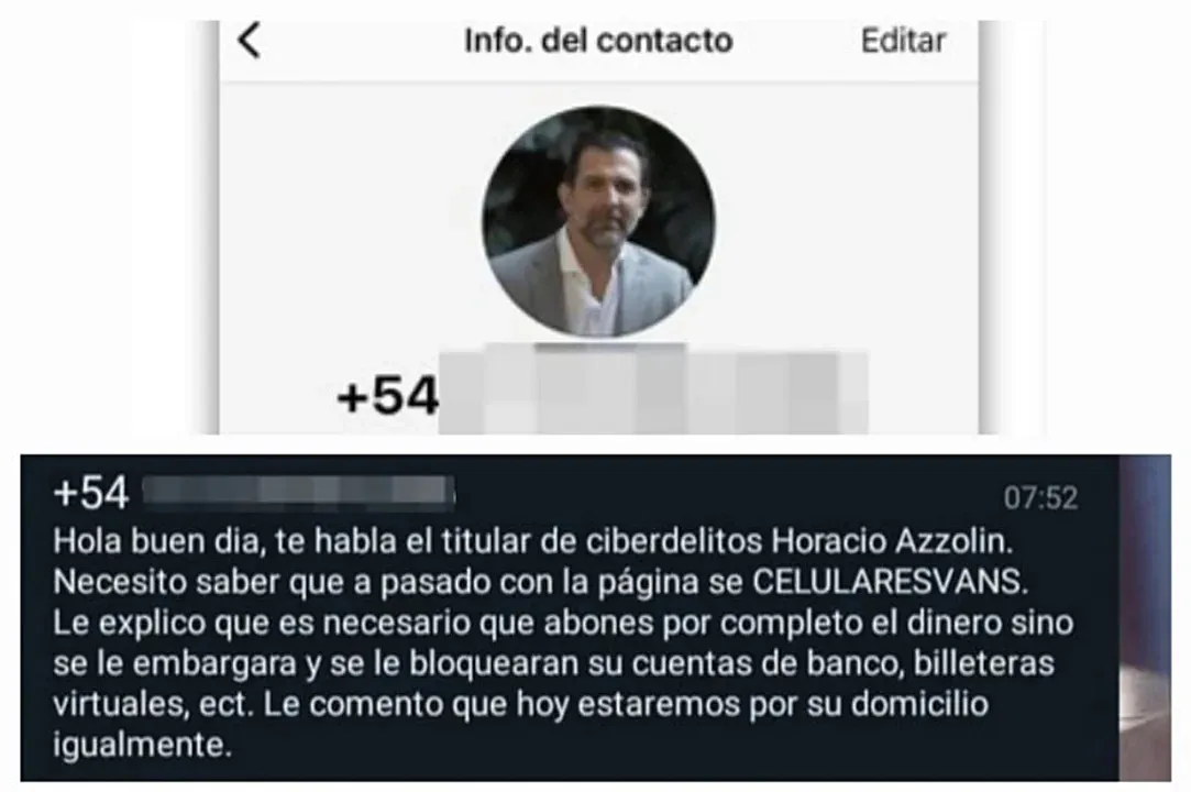 Ciberestafa por Whatsapp en nombre del fiscal Horacio Azzolin Ciberestafa por Whatsapp en nombre del fiscal Horacio Azzolin