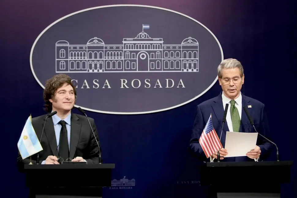 Javier Milei y el Secretario del Tesoro de los Estados Unidos, Scott Bessent