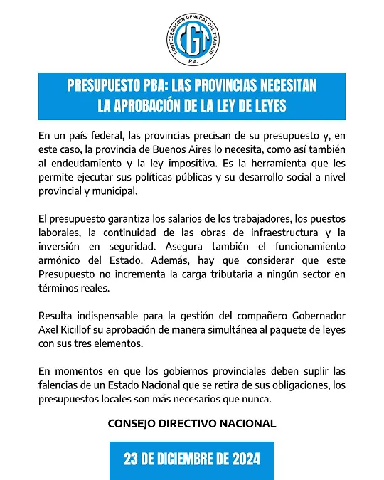 CGT Comunicado 231224