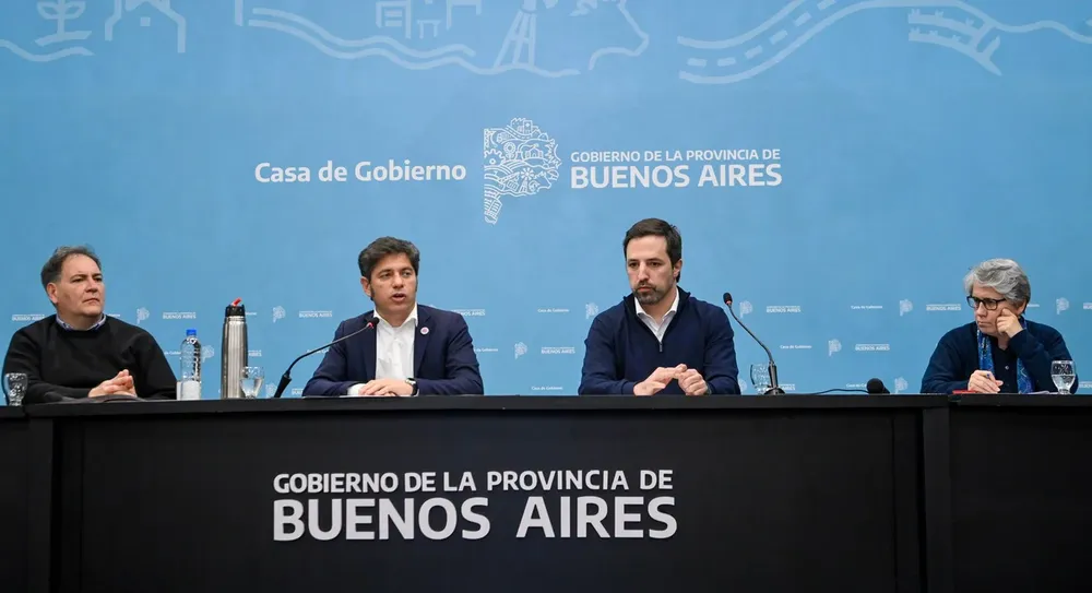 Alonso, Kicillof, Kreplak y Terigi en conferencia de prensa.