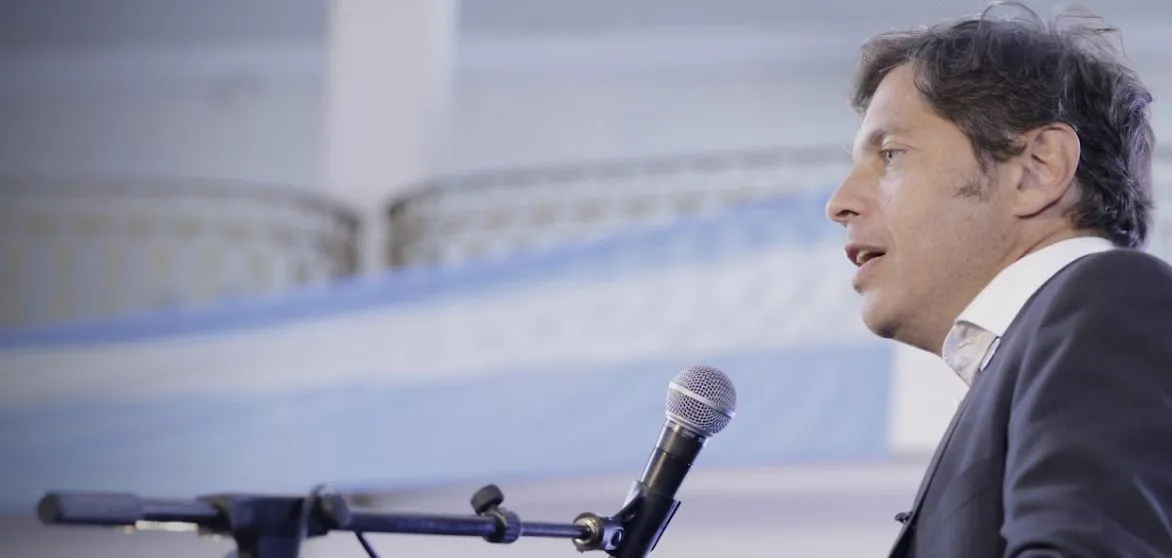 Axel Kicillof en el acto de hoy