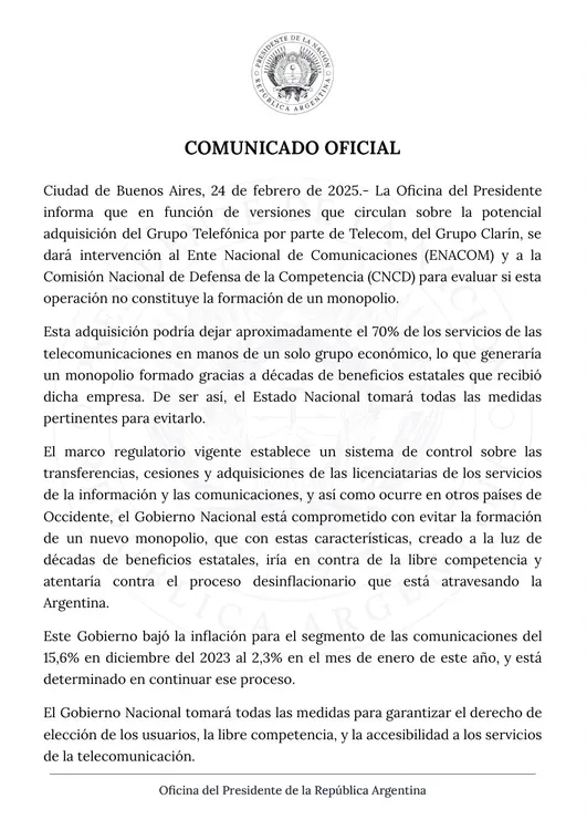 Comunicado Oficial