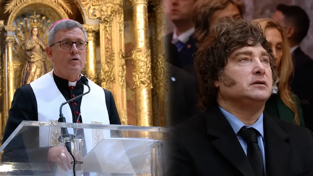 García Cuerva en el tedeum junto a Milei