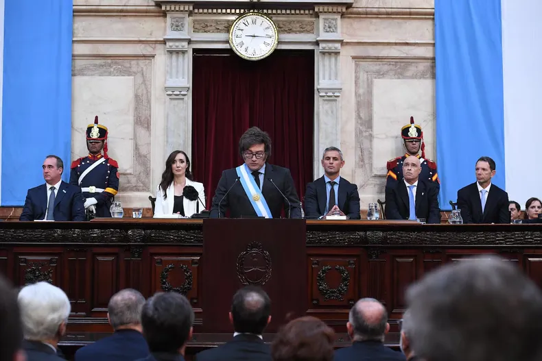 Javier Milei en la apertura de sesiones del Congreso