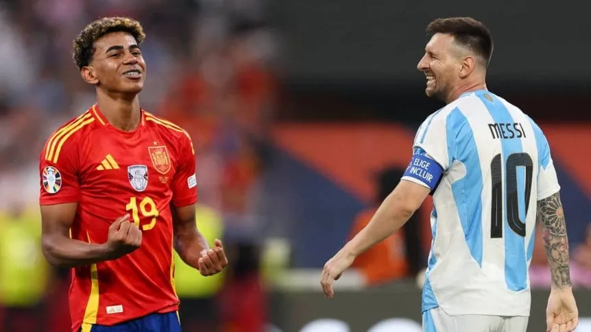 Lamine Yamal y Liones Messi