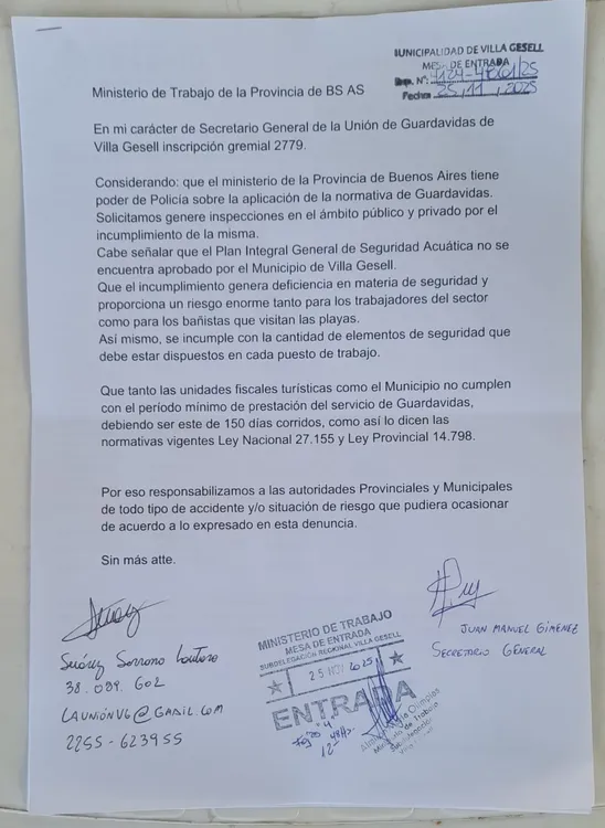 Fuerte reclamo laboral de guardavidas en Villa Gesell. Fuerte reclamo laboral de guardavidas en Villa Gesell.