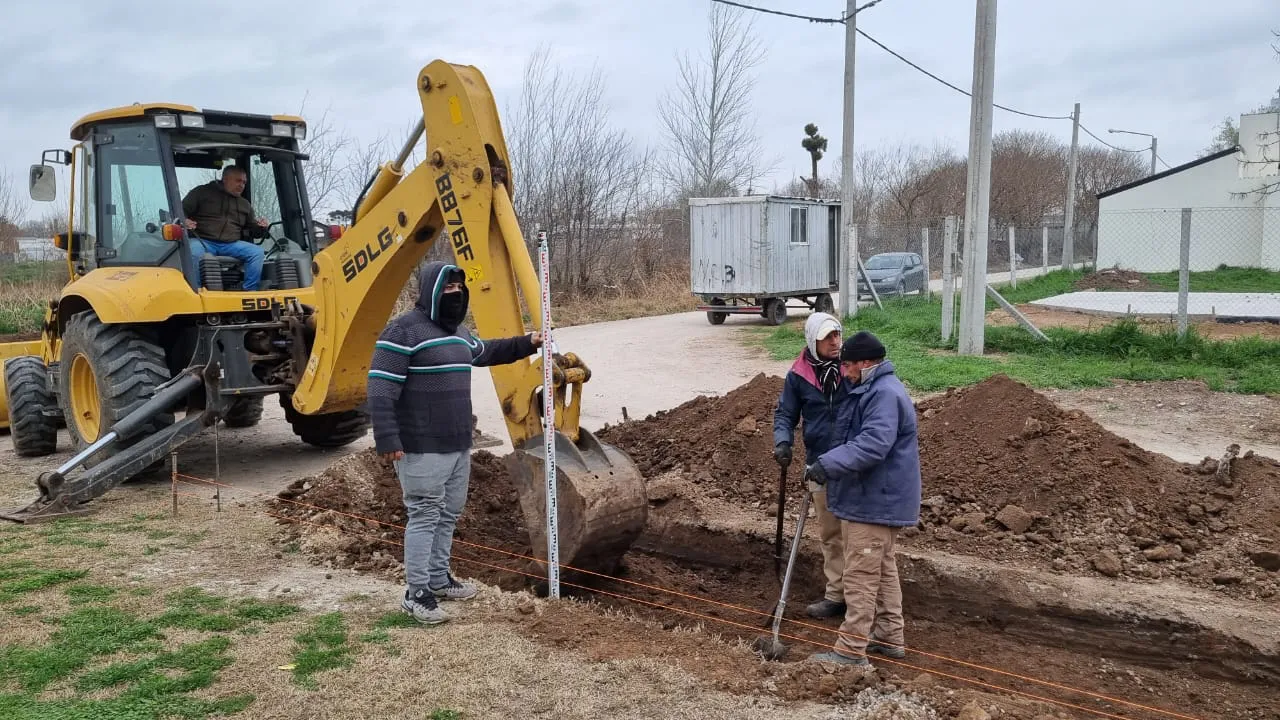 Construcción de cuneta de hormigón