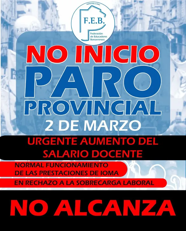 La FEB ratifica el paro provincial en X